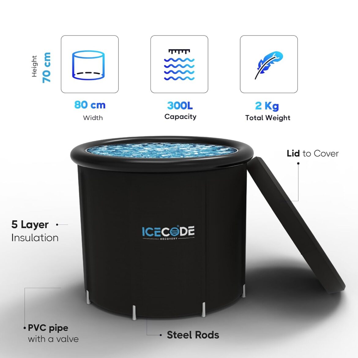 ICECODE Ice Bath – Portable & Durable Recovery Tub ICECODE Ice Bath India in action